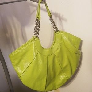 Hobo International lime green patent leather tote